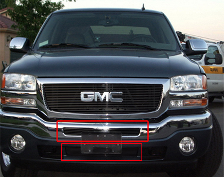 Fit0306 GMC Sierra 07 Classic Air Dam+Bumper Combo Billet Grille