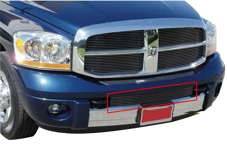 Fit 0608 Dodge Ram 1500 2500 3500 Bumper Black Billet Grille Insert B