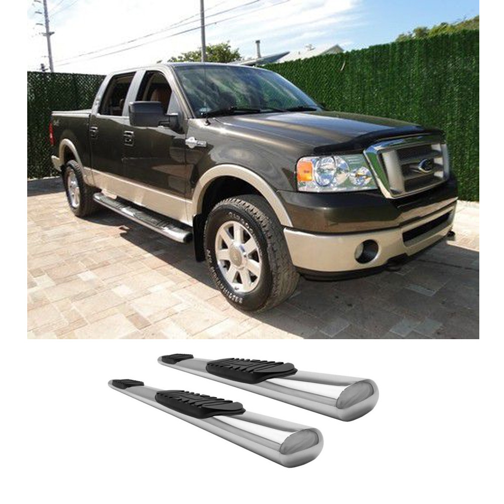Fit 04 08 Ford F150 Super Crew Cab 4" s s Side Step Nerf Bar Running