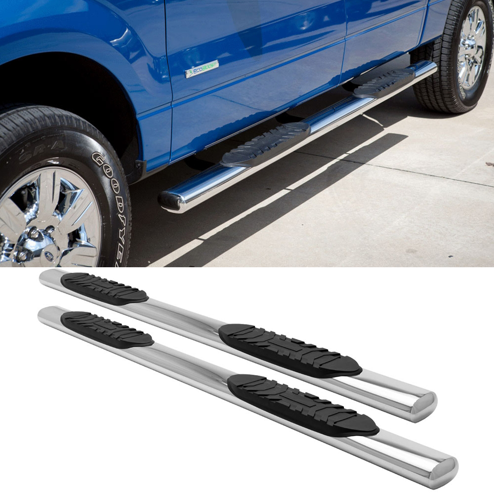 Fit 09 14 Ford F150 Super Crew Cab 5 Oval S S Side Step Nerf Bar Running Boards Ebay