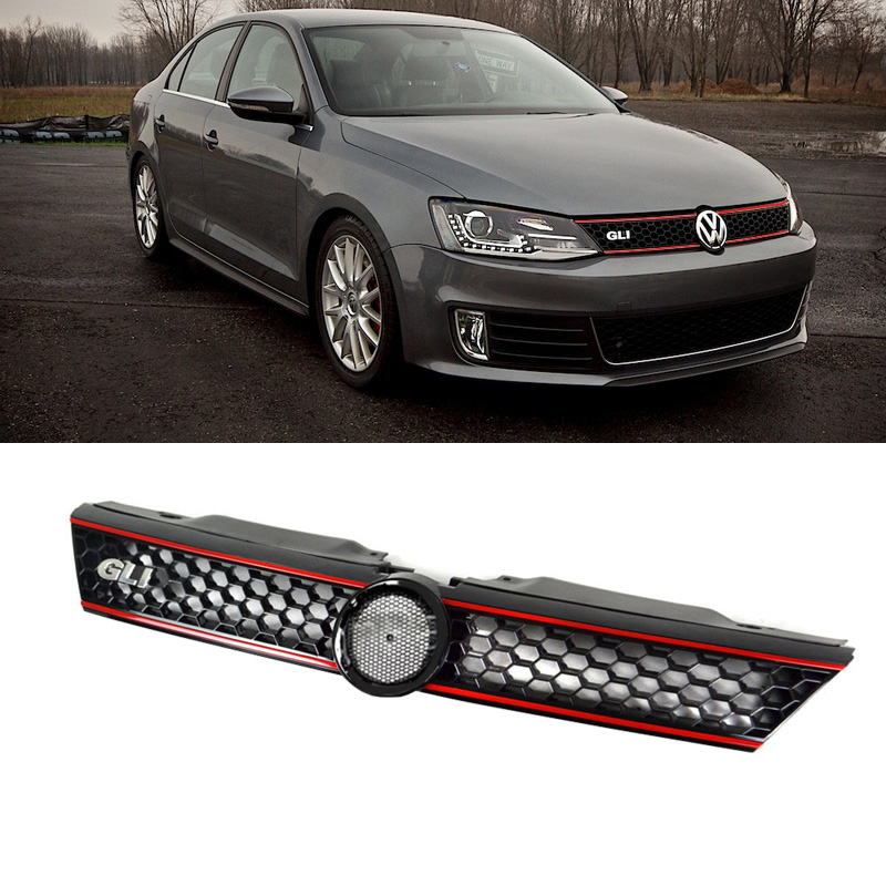 Fit Vw Jetta Mk Sedan Blk Abs Honeycomb Grille W Red Trim Gli Emblem Ebay